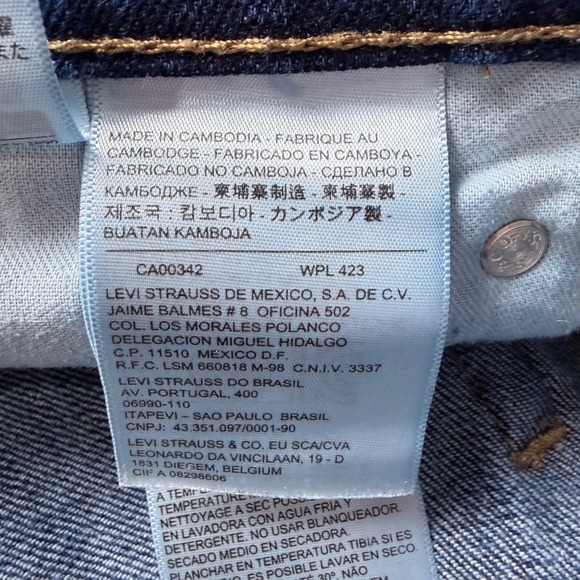 Levi Strauss Co 511 Slim Fit Jeans Dark Wash Blue Denim Mens W32 L32 - Picture 9 of 9